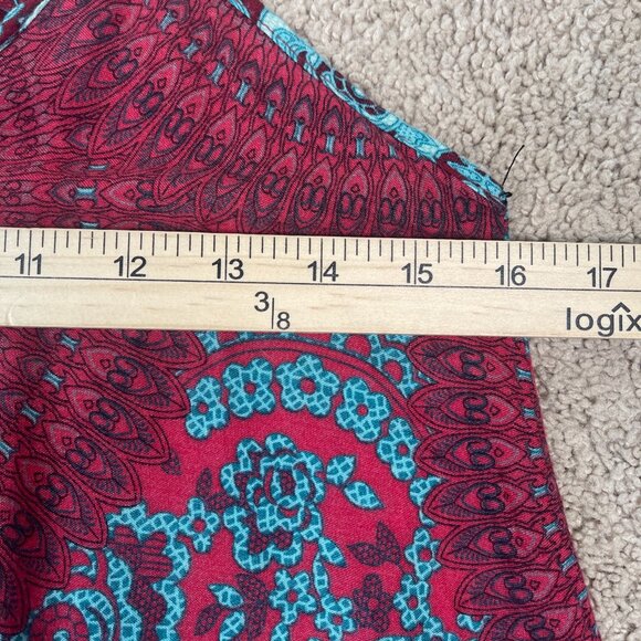 Blue Gecko Tank Women S Red Blue Bohemian Hippie Flowy Floral Racerback Thailand - Picture 6 of 8